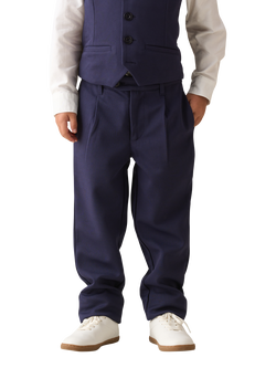 Angel & Rocket Kids' Smart Textured Trousers, Navy, Navy
