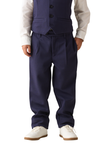 Angel & Rocket Kids' Smart Textured Trousers, Navy, Navy