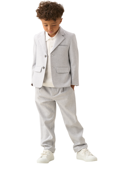 Angel & Rocket Kids' Textured Tapered Trousers, Grey - view 2, Grey