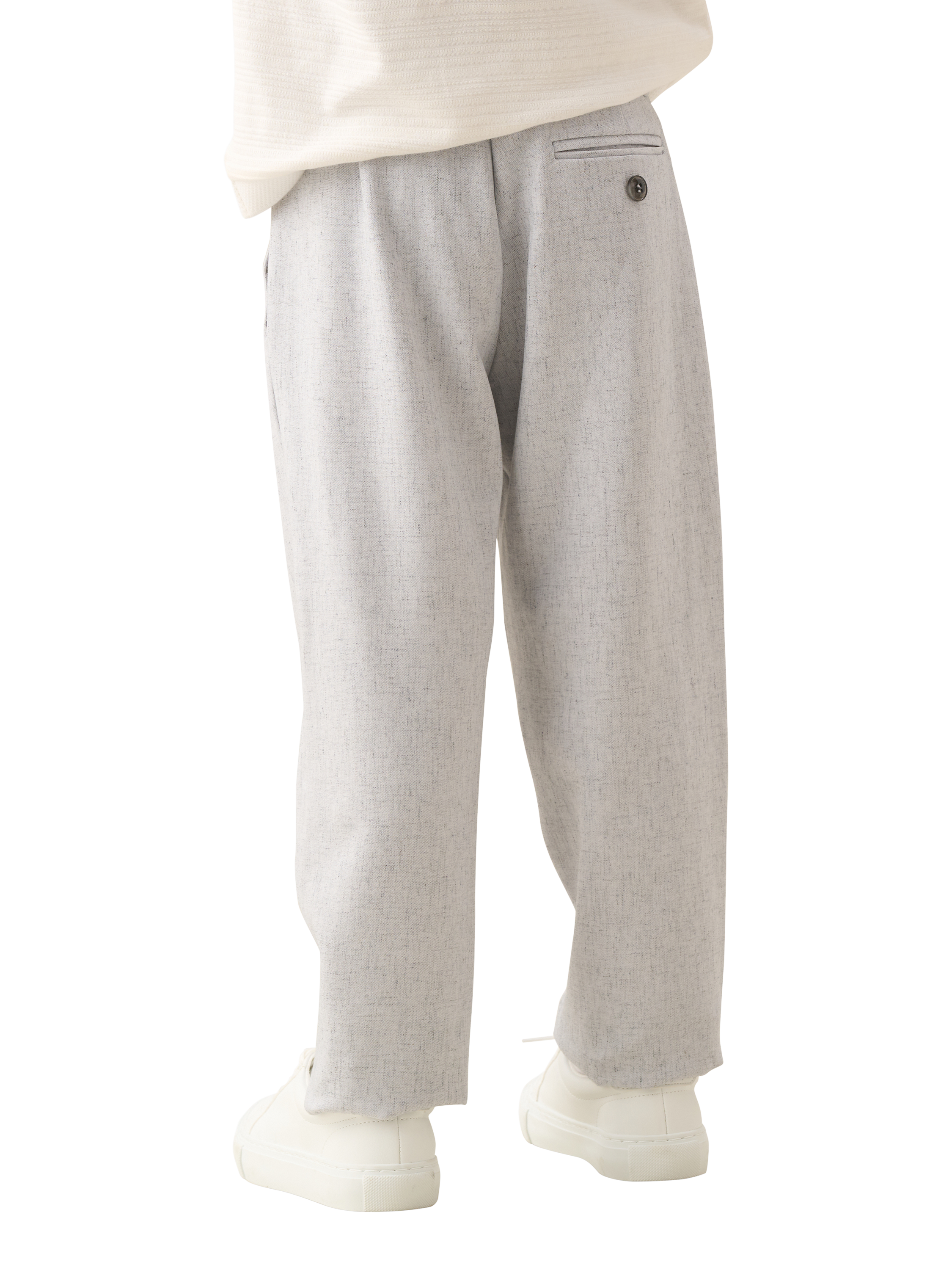 Product image 3 of 7, which shows Angel & Rocket Kids' Textured Tapered Trousers, Grey, 2 years
