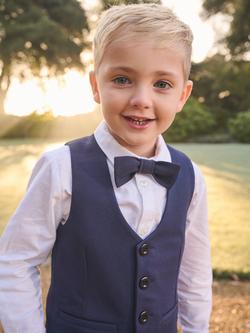 Angel & Rocket Kids' Smart 3 Piece Waistcoat Set, Navy - view 2, Navy