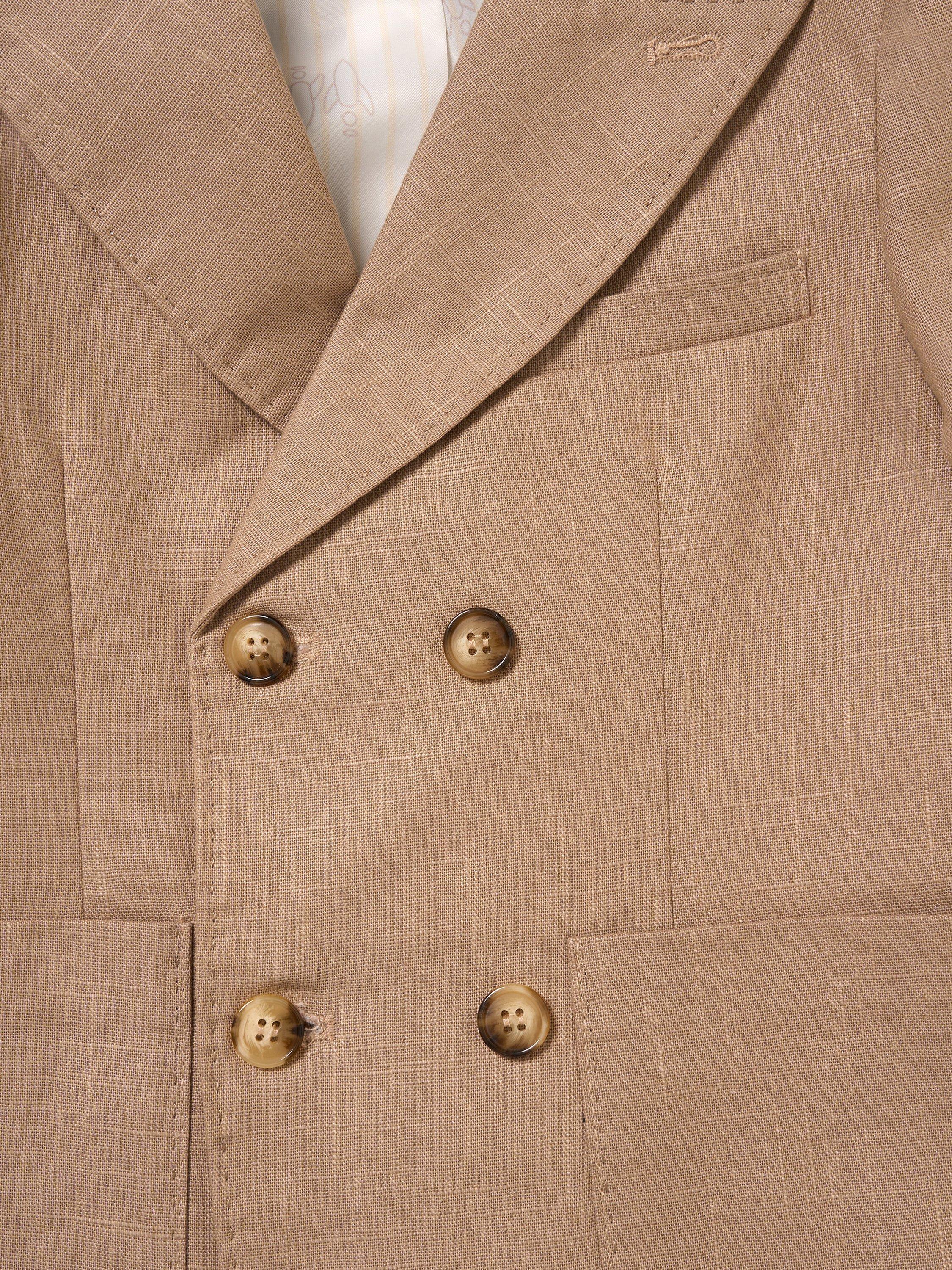 Product image 5 of 5, which shows Angel & Rocket Cotton Blend Double Breasted Blazer, Taupe, 2 years