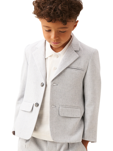 Angel & Rocket Kids' Smart Textured Blazer, Grey, Grey
