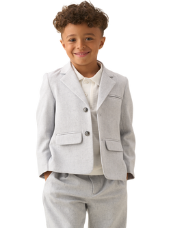 Angel & Rocket Kids' Smart Textured Blazer, Grey - view 2, Grey