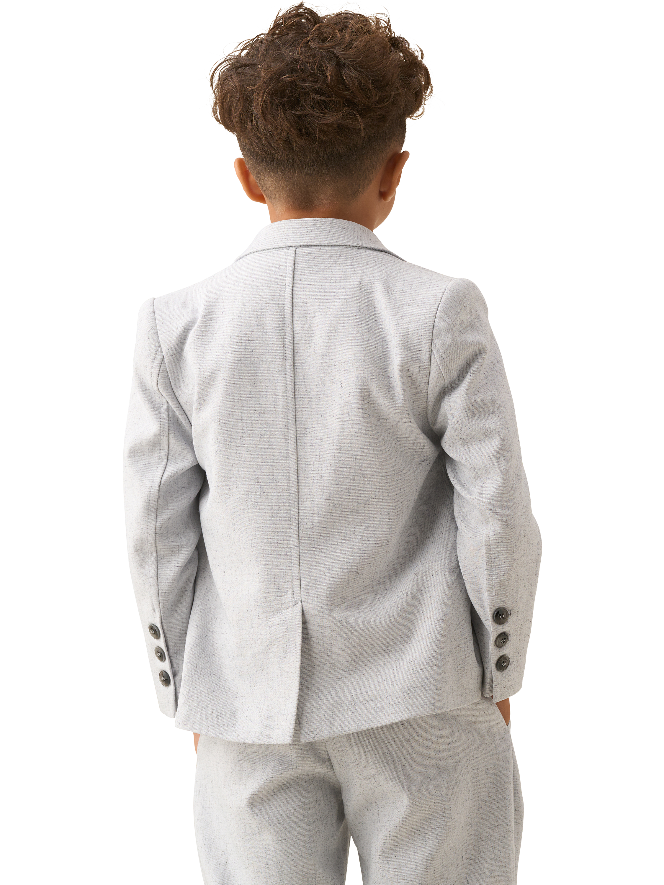 Product image 5 of 11, which shows Angel & Rocket Kids' Smart Textured Blazer, Grey, 2 years