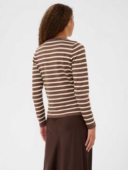 Saint Tropez Mila Striped Cardigan - view 2, Fondue Fudge/Rice