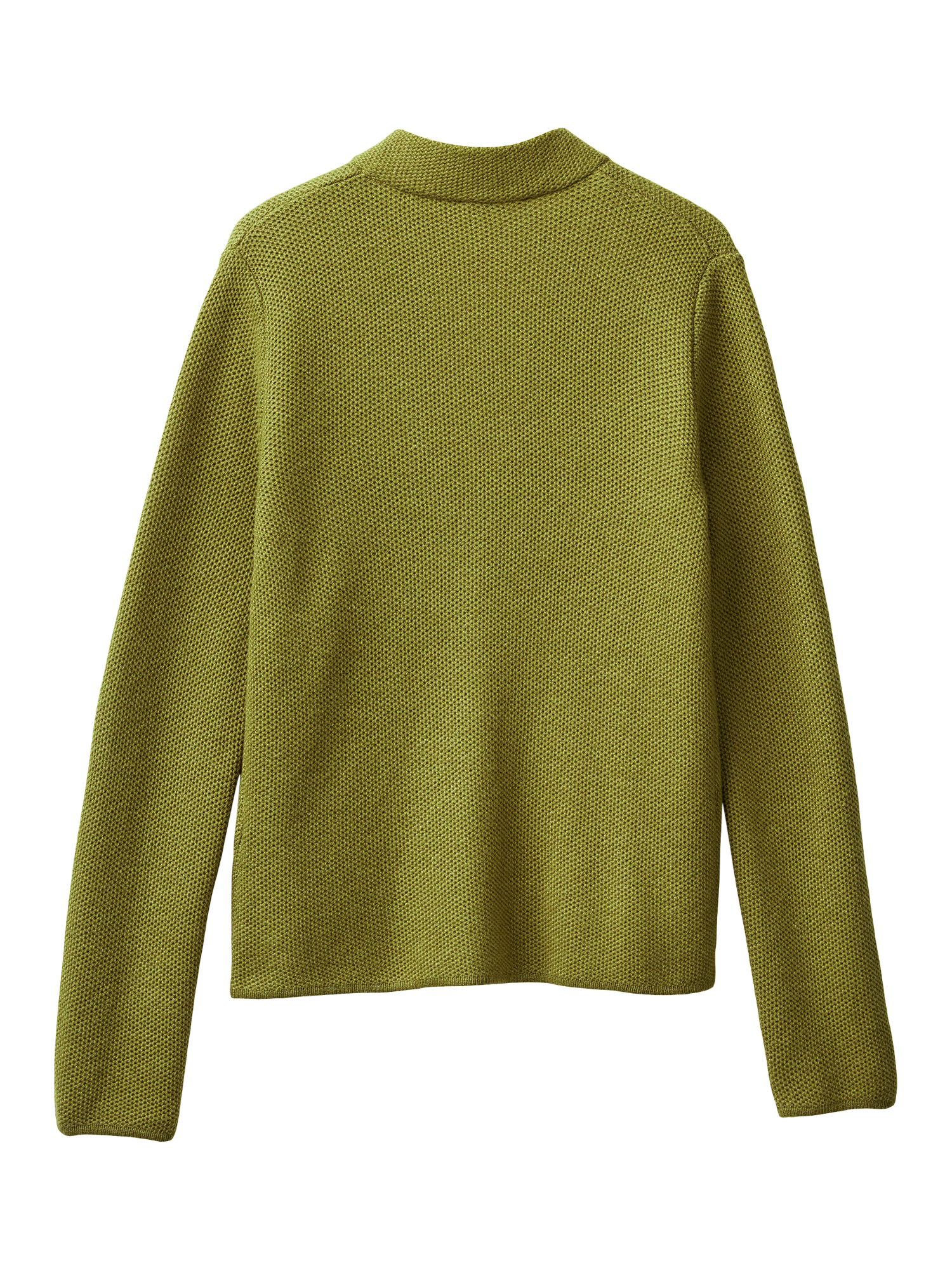 Product image 5 of 6, which shows Benetton V-Neck Honeycomb Knit Jacket, Green, S