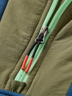Passenger Ocean Insulated Colour Block Half Zip Jacket - view 2, Denim/Green
