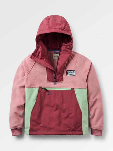 Passenger Alexander Hooded Polar Fleece, Pink/Green