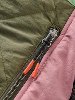 Passenger Lara Quilted Jacket, Grey/Green/Pink - view 2, Grey/Green/Pink