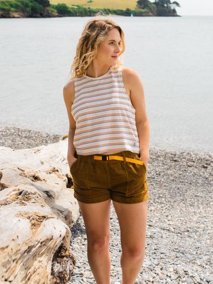 Passenger Retro Vibes Stripe Top, Orange/White, Orange/White