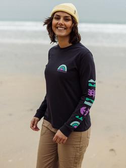 Passenger Papercut Graphic Long Sleeve Top, Black/Multi, Black/Multi