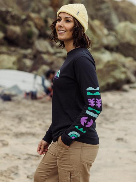 Passenger Papercut Graphic Long Sleeve Top, Black/Multi - view 2, Black/Multi