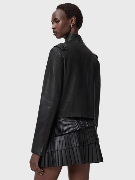 AllSaints Rummy Suede-Leather Blend Jacket - view 2, Black