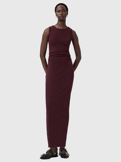 AllSaints Katarina Sleeveless Stretch Cotton Maxi Dress, Oxblood Red, Oxblood Red