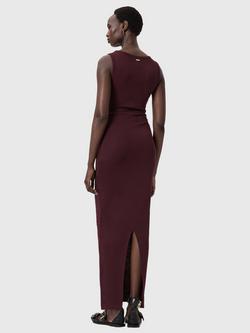 AllSaints Katarina Sleeveless Stretch Cotton Maxi Dress, Oxblood Red - view 2, Oxblood Red