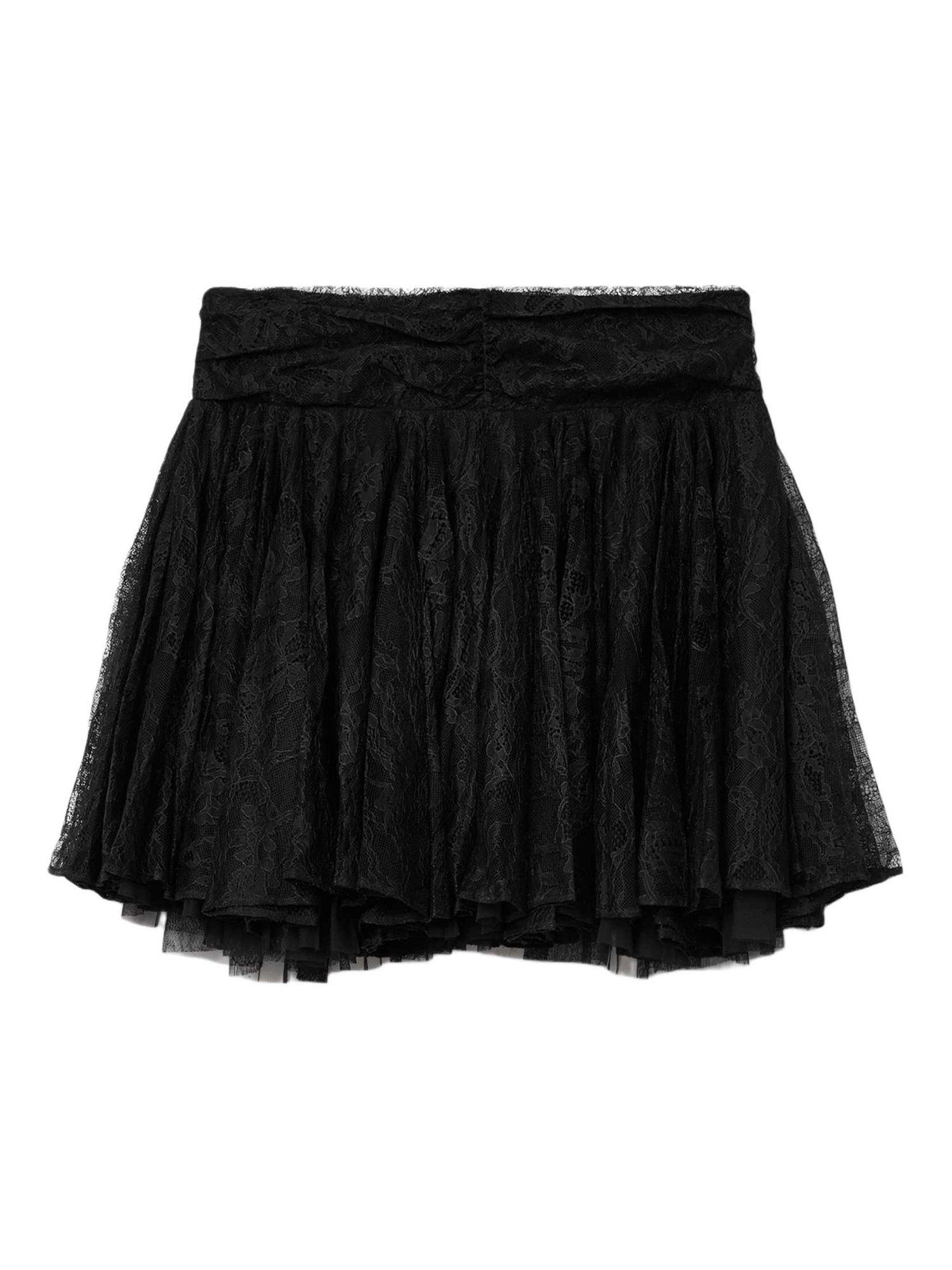 Product image 4 of 8, which shows AllSaints Athena A-Line Lace Mini Skirt, Black, 10