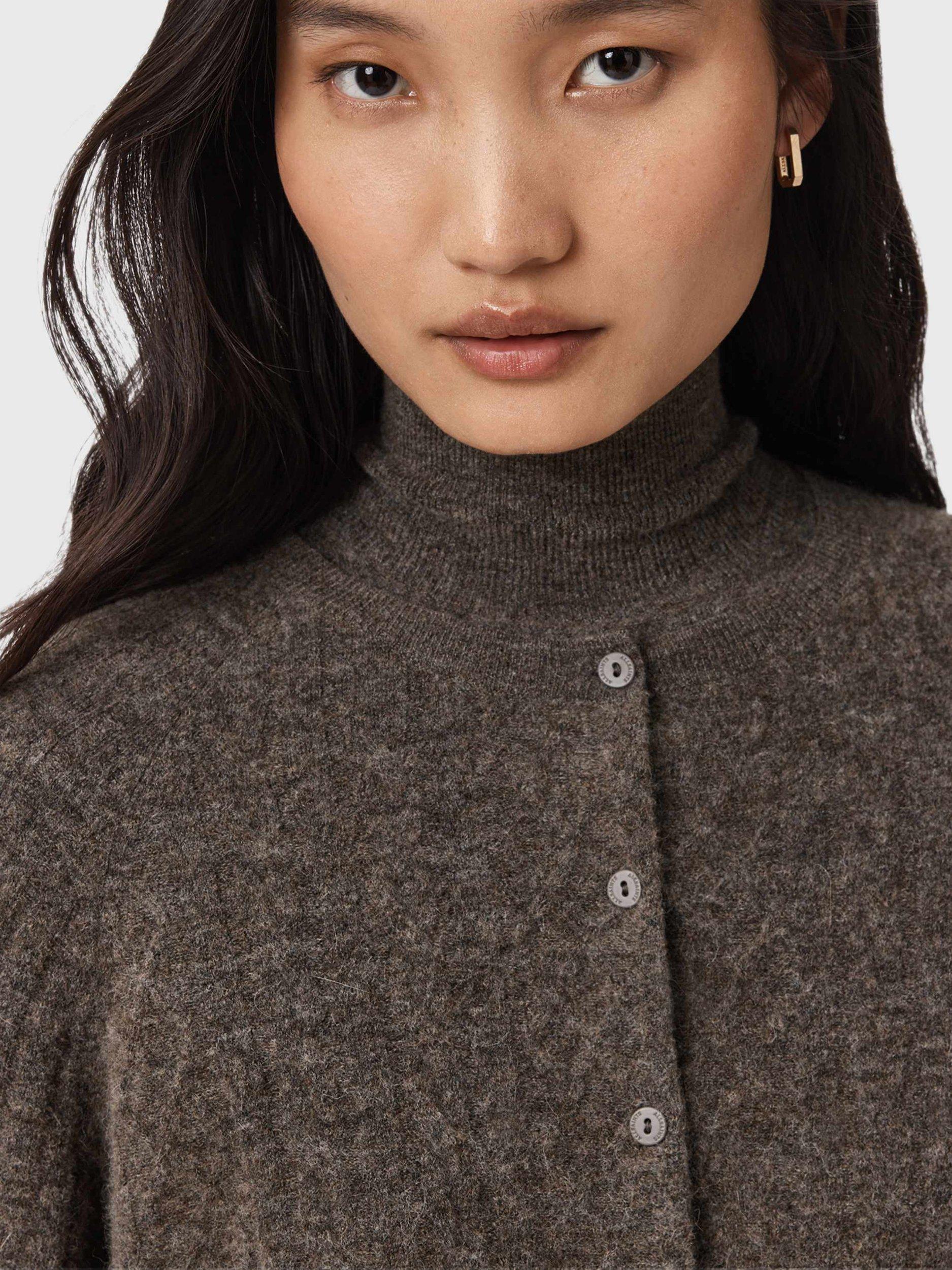 AllSaints Sabine Wool Rich Jumper Dress, Fawn Brown