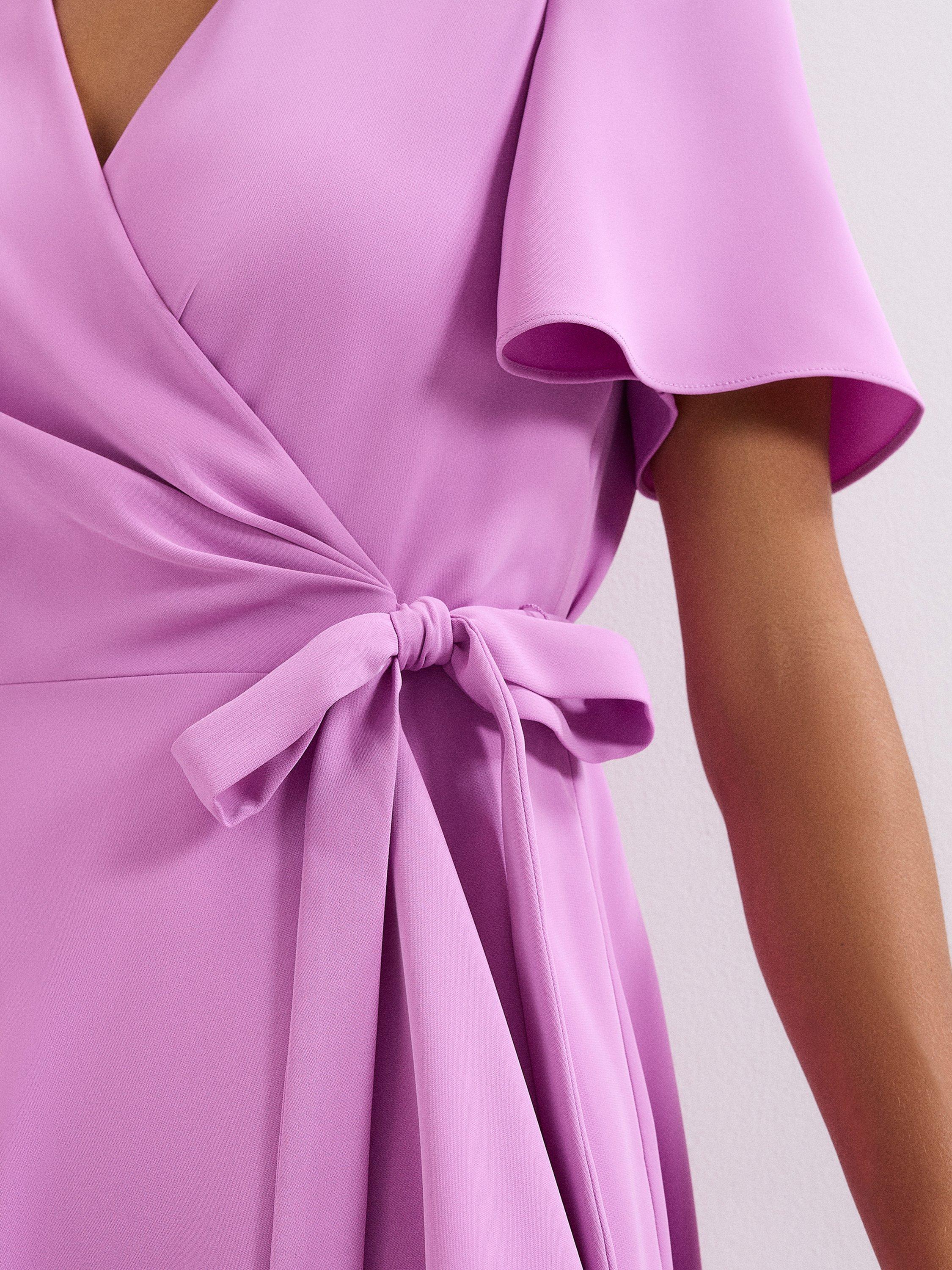 Product image 4 of 8, which shows Phase Eight Julissa Wrap Dress, Lilac, 6