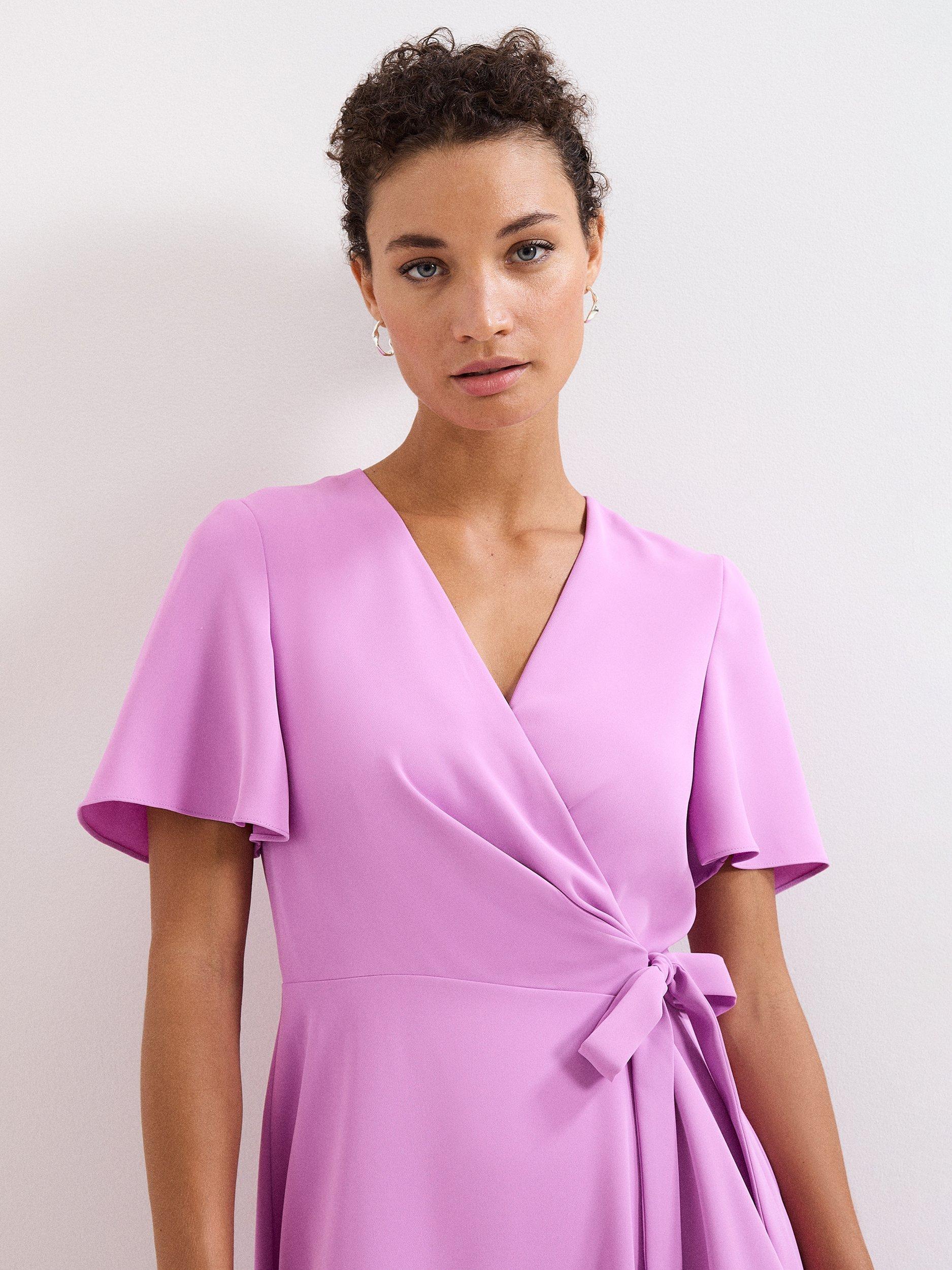 Product image 7 of 8, which shows Phase Eight Julissa Wrap Dress, Lilac, 6
