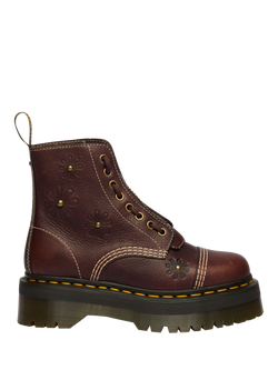 Dr. Martens Sinclair Flower Leather Ankle Boots, Dark Brown, Dark Brown