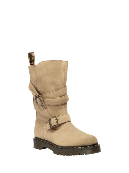 Dr. Martens Anistone Suede Biker Boots, Tan - view 2, Tan