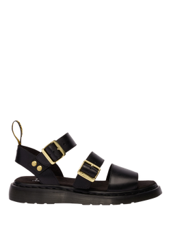 Dr. Martens Gryphon Leather Footbed Strappy Sandals, Black, Black