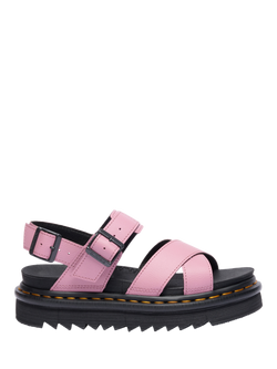 Dr. Martens Voss II Leather Strappy Footbed Sandals, Dusty Rose, Dusty Rose