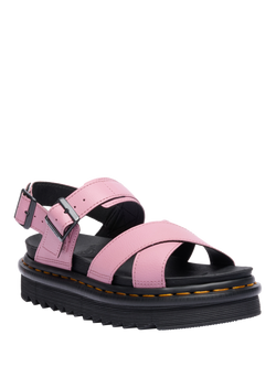 Dr. Martens Voss II Leather Strappy Footbed Sandals, Dusty Rose - view 2, Dusty Rose