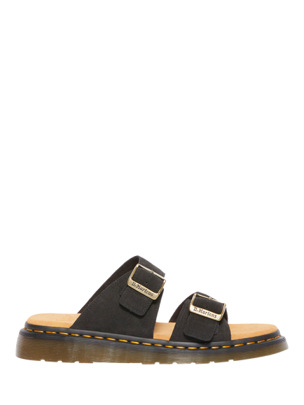 Dr. Martens Josef Suede Footbed Sandals, Black, Black