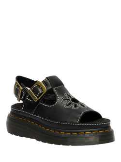 Dr. Martens Dunnet Flower Leather Footbed Sandals, Black - view 2, Black