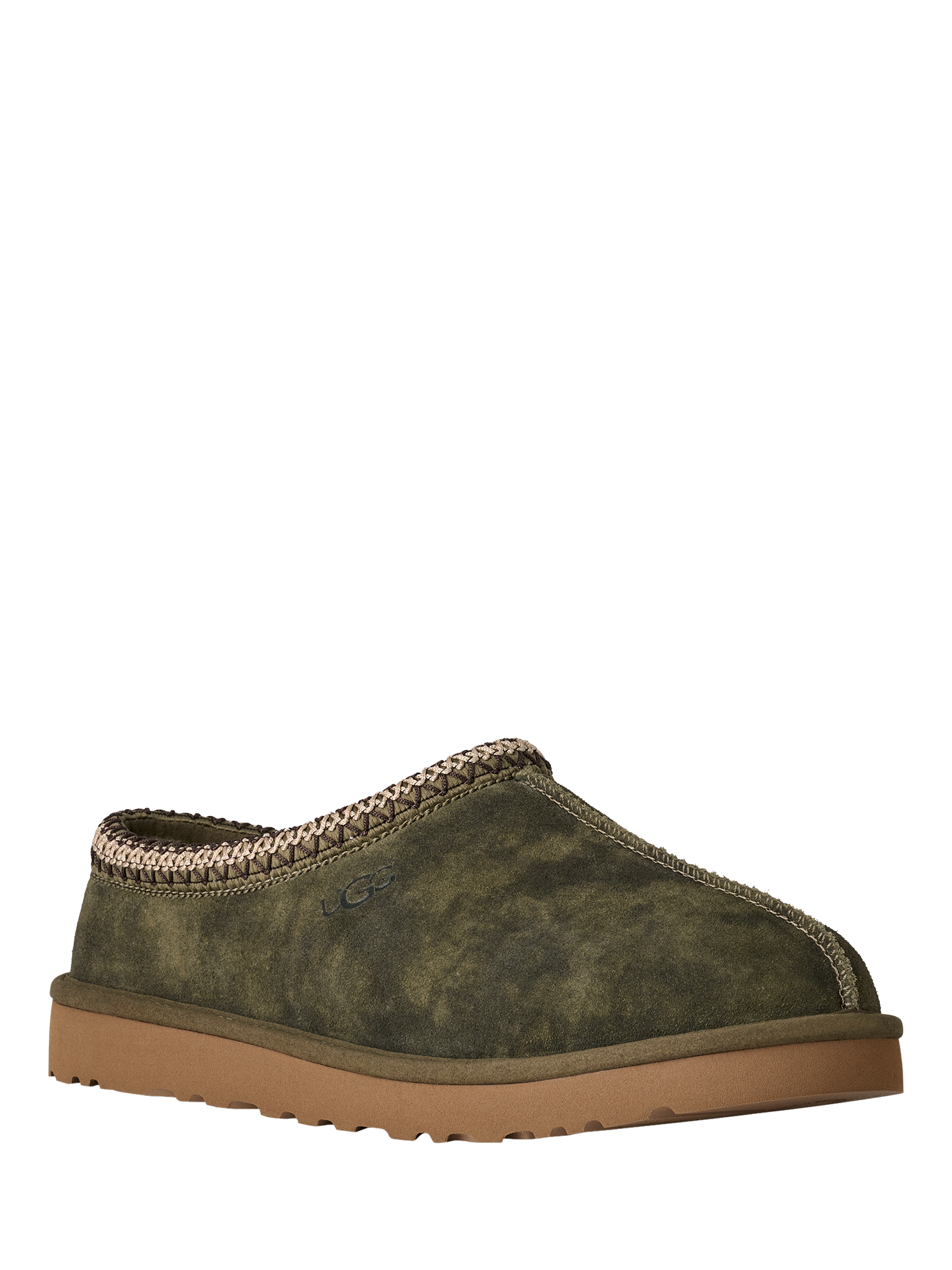 Product image 2 of 6, which shows UGG Tasman Baxter Suede Slippers, Burnt Olive, 7