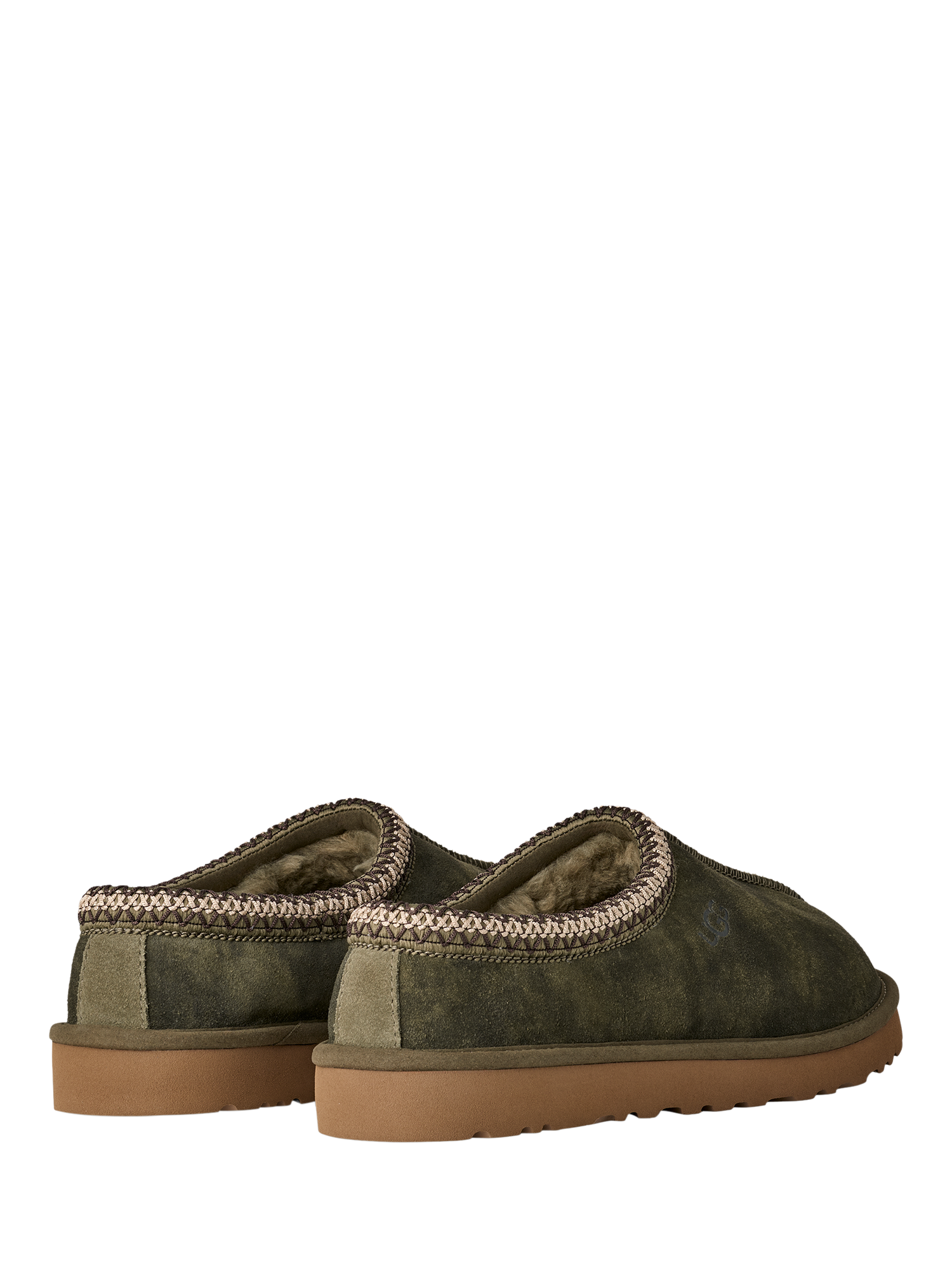 Product image 3 of 6, which shows UGG Tasman Baxter Suede Slippers, Burnt Olive, 7