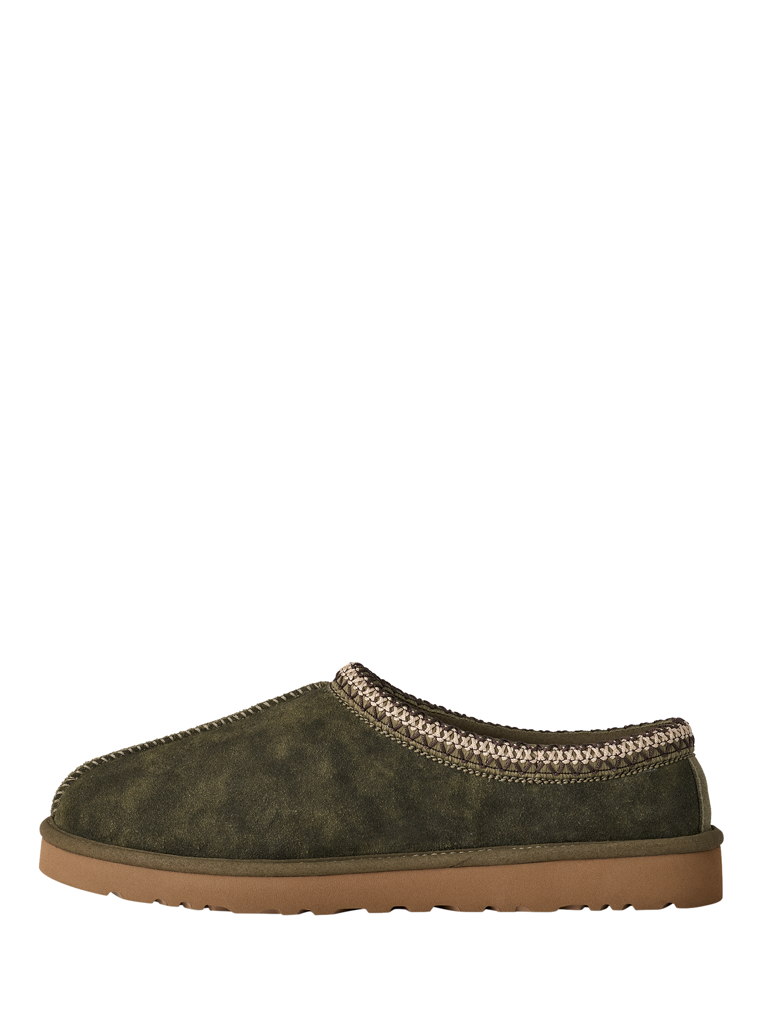 Product image 4 of 6, which shows UGG Tasman Baxter Suede Slippers, Burnt Olive, 7