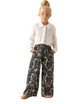 Angel & Rocket Kids' Knitted Crochet Long Sleeved Cardigan, White - view 2, White