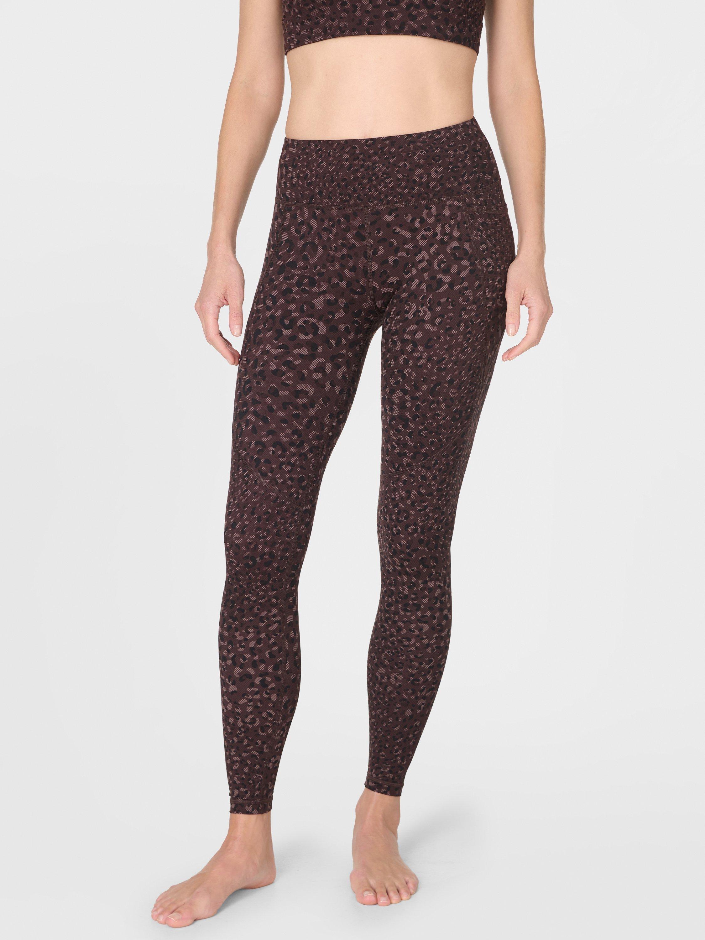 Product image 1 of 10, which shows Sweaty Betty Power Workout Leggings, Brown Leopard Dot, XXS