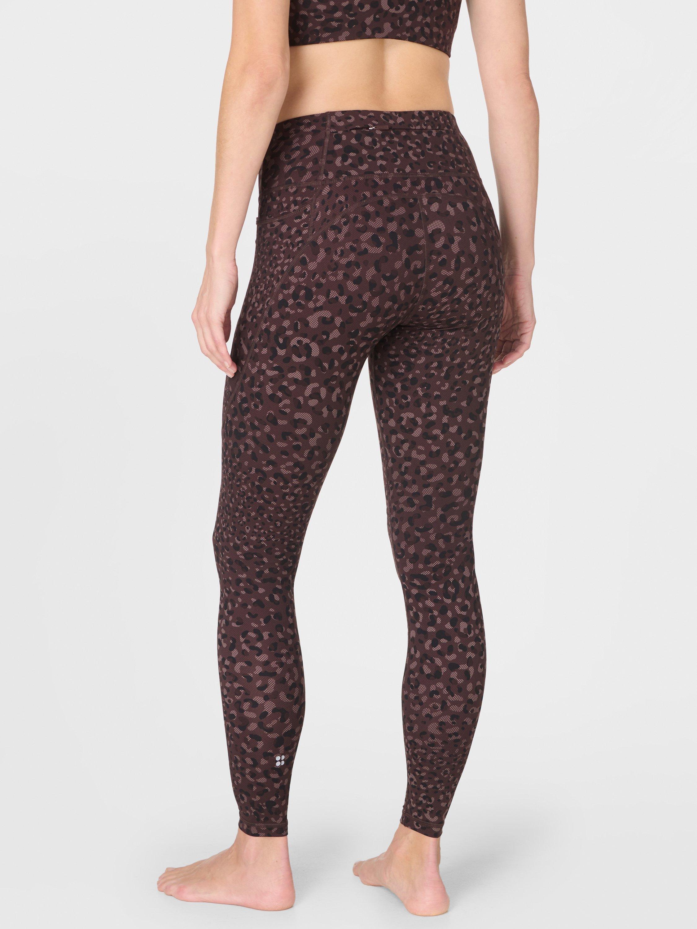 Product image 10 of 10, which shows Sweaty Betty Power Workout Leggings, Brown Leopard Dot, XXS