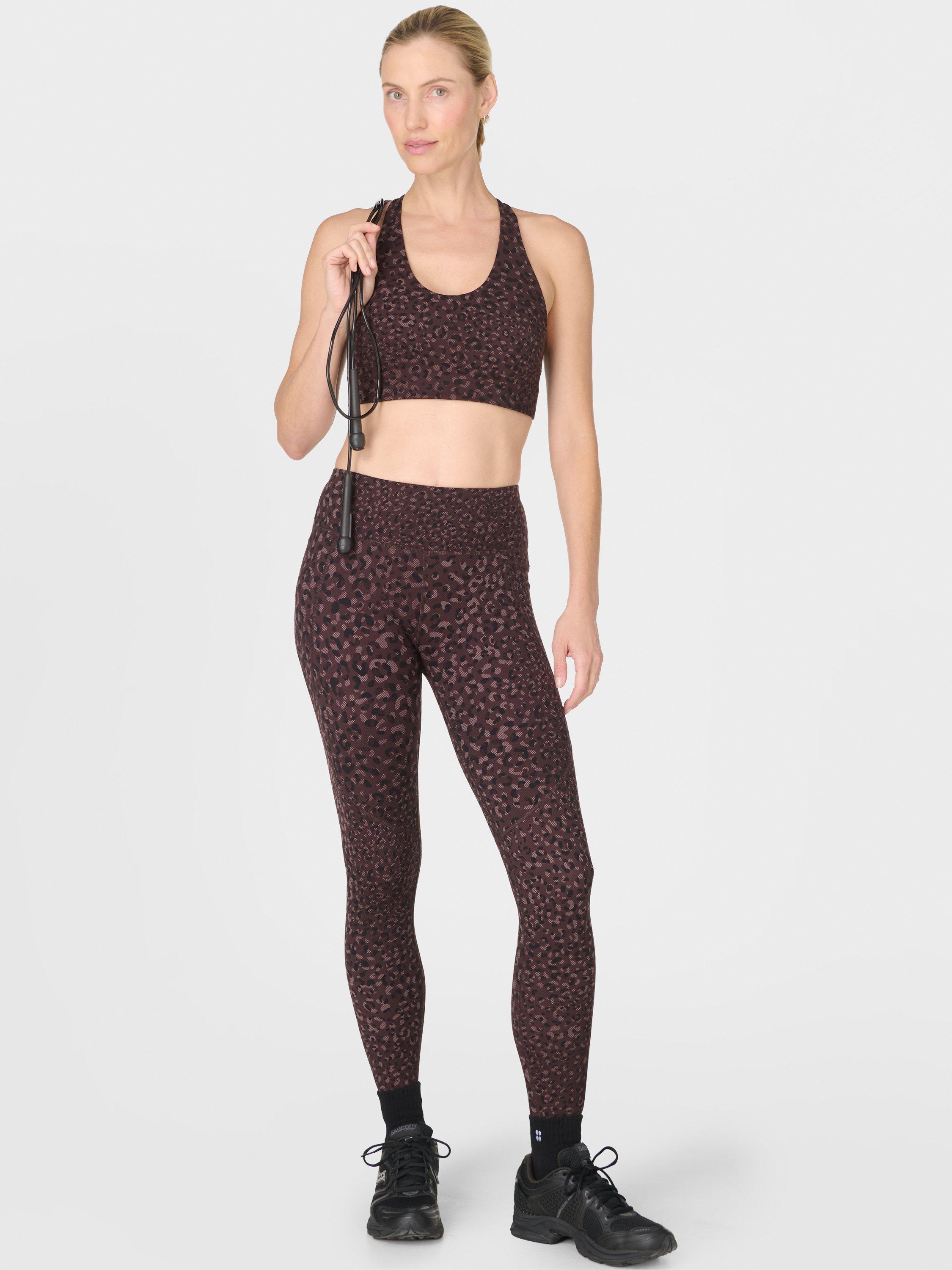Product image 2 of 10, which shows Sweaty Betty Power Workout Leggings, Brown Leopard Dot, XXS