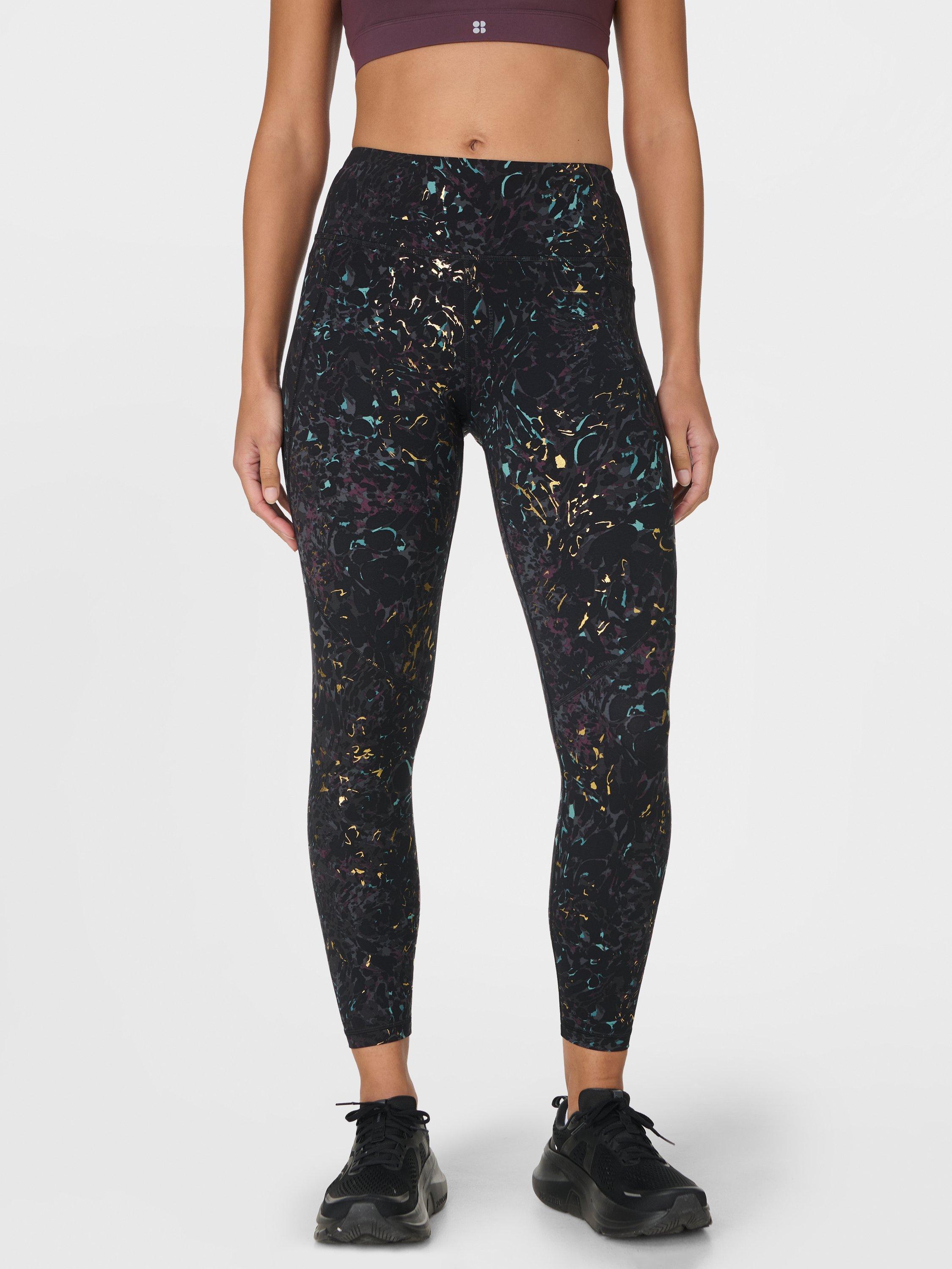 Product image 1 of 10, which shows Sweaty Betty Power Foil Workout Leggings, Black/Multi, L