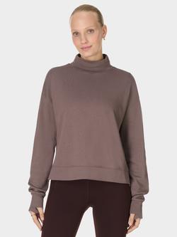 Sweaty Betty After Class Funnel Neck Sweatshirt, Brown