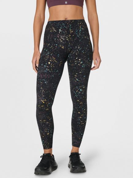 Sweaty Betty Power Foil 7/8 Workout Leggings, Black/Multi, Black/Multi