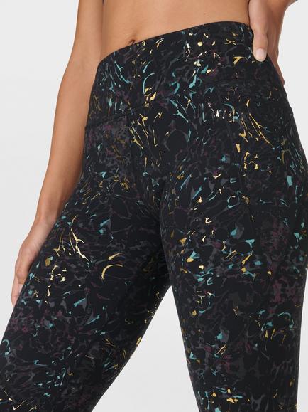 Sweaty Betty Power Foil 7/8 Workout Leggings, Black/Multi - view 2, Black/Multi
