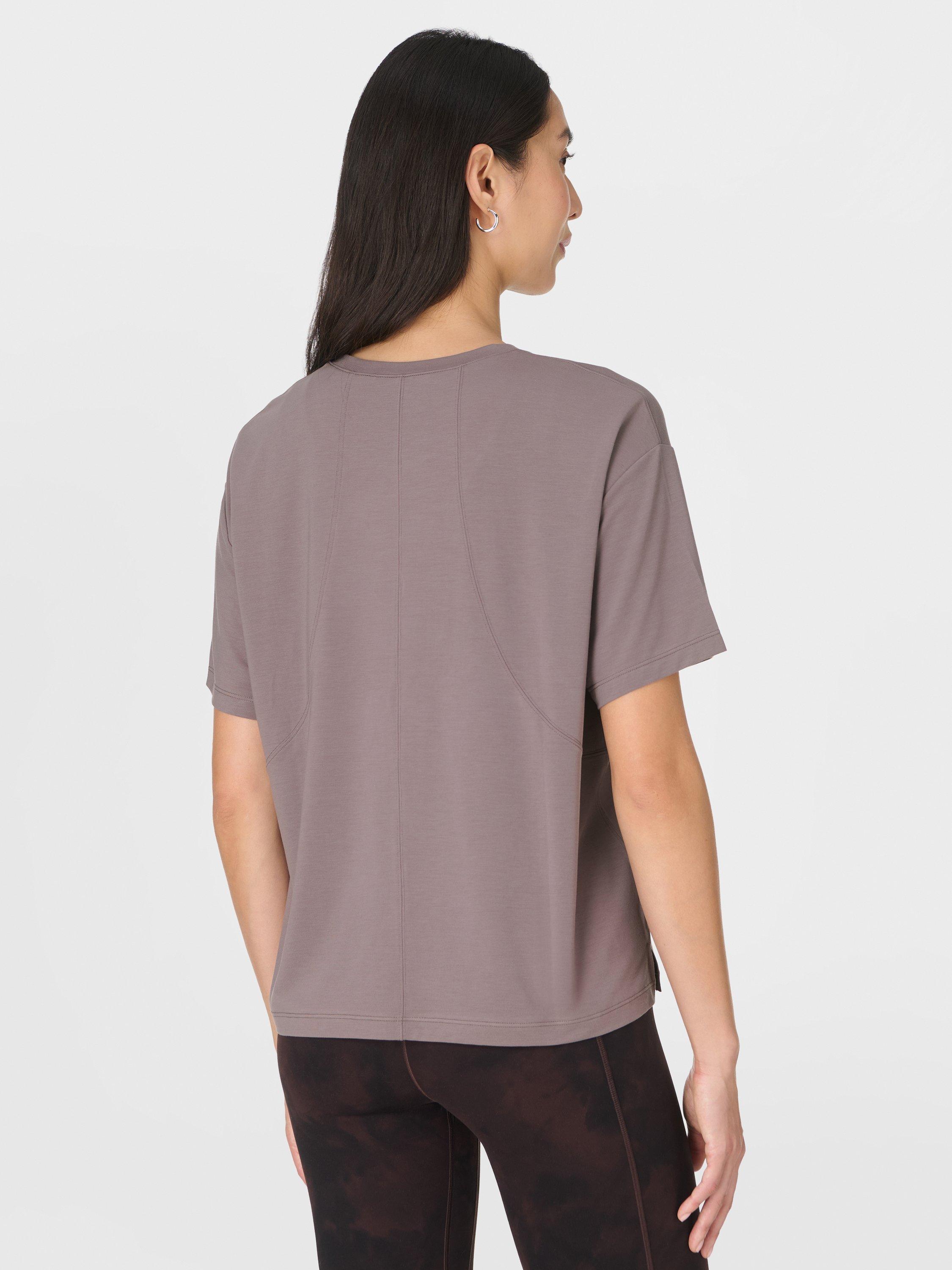 Product image 7 of 7, which shows Sweaty Betty Soft Flow Studio T-Shirt, Grounded Brown, S