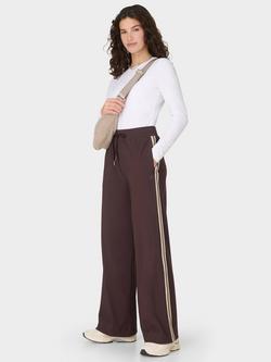Sweaty Betty Explorer Side Stripe Wide Leg 32" Trousers, Sable Brown - view 2, Sable Brown