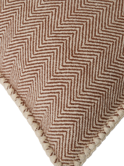 Piglet in Bed Herringbone Pure Wool Cushion Cover - view 2, Mocha/Cream