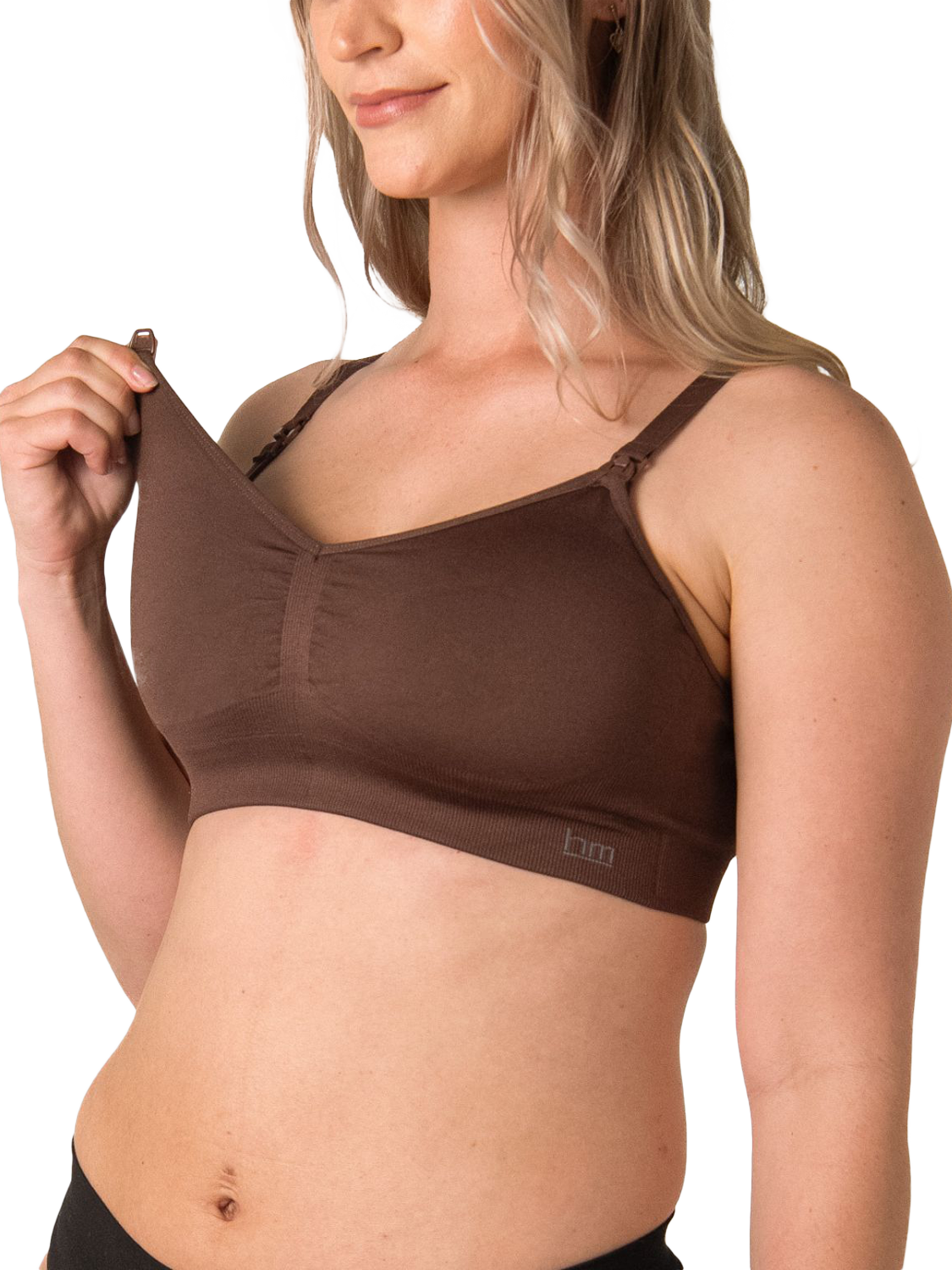 Product image 2 of 11, which shows Hotmilk My Necessity 2.0 FlexFit Nursing Bra, Chocolate, S
