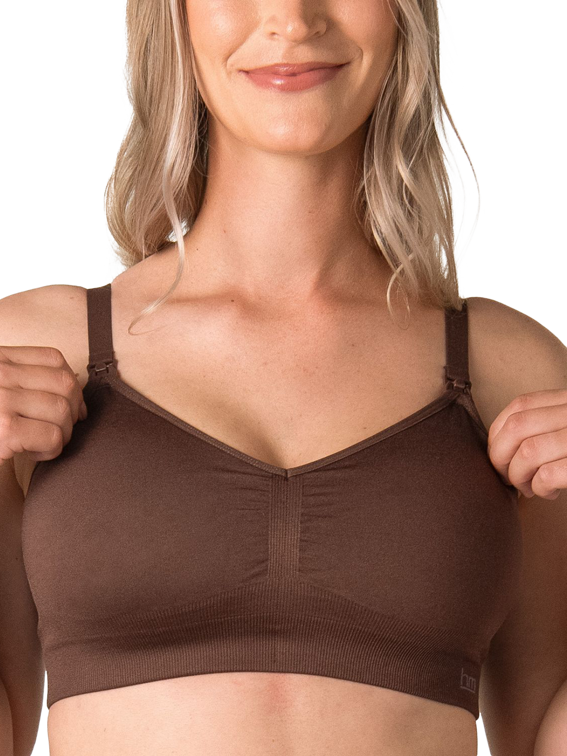 Product image 5 of 11, which shows Hotmilk My Necessity 2.0 FlexFit Nursing Bra, Chocolate, S