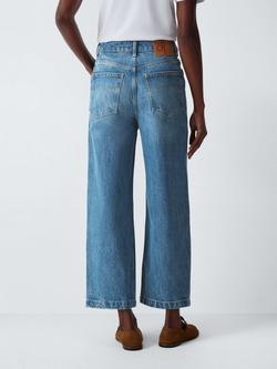 John Lewis Crop Pocket Jeans - view 2, Mid Blue