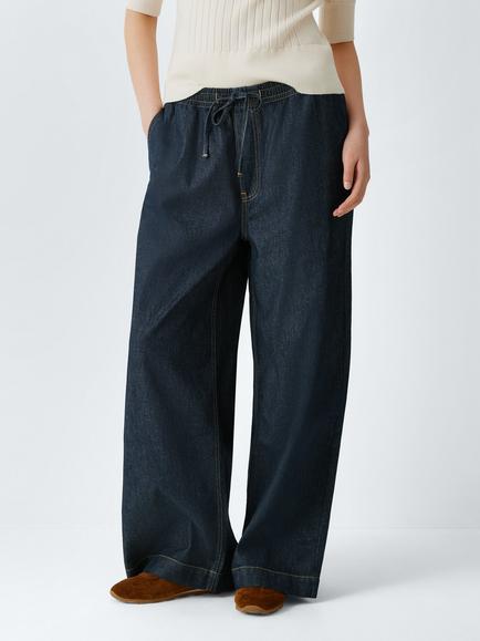 John Lewis Relaxed Drawstring Jeans, Indigo, Indigo