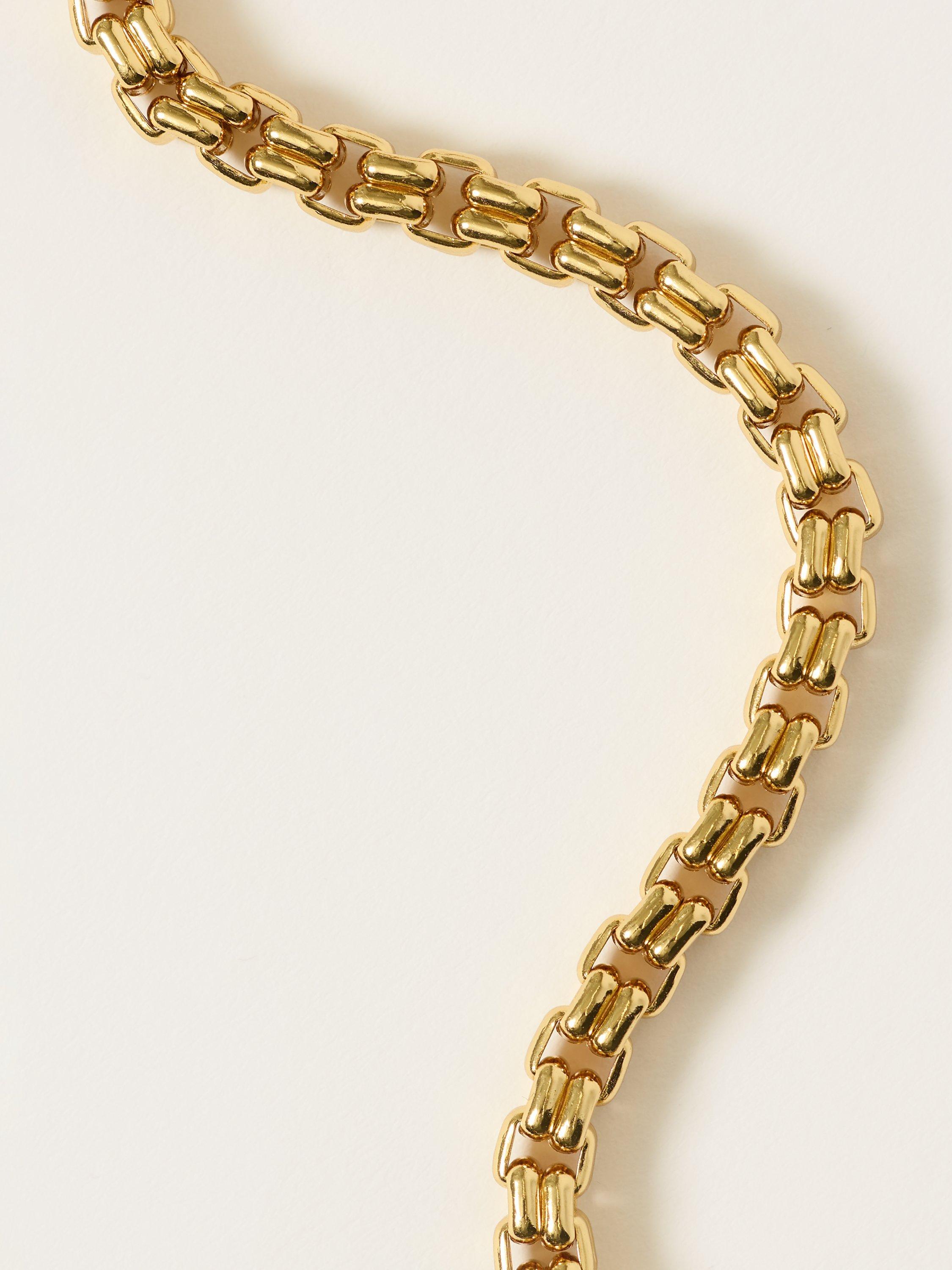 Product image 3 of 3, which shows Jigsaw Cube Chain Bracelet, Gold, Gold Plated